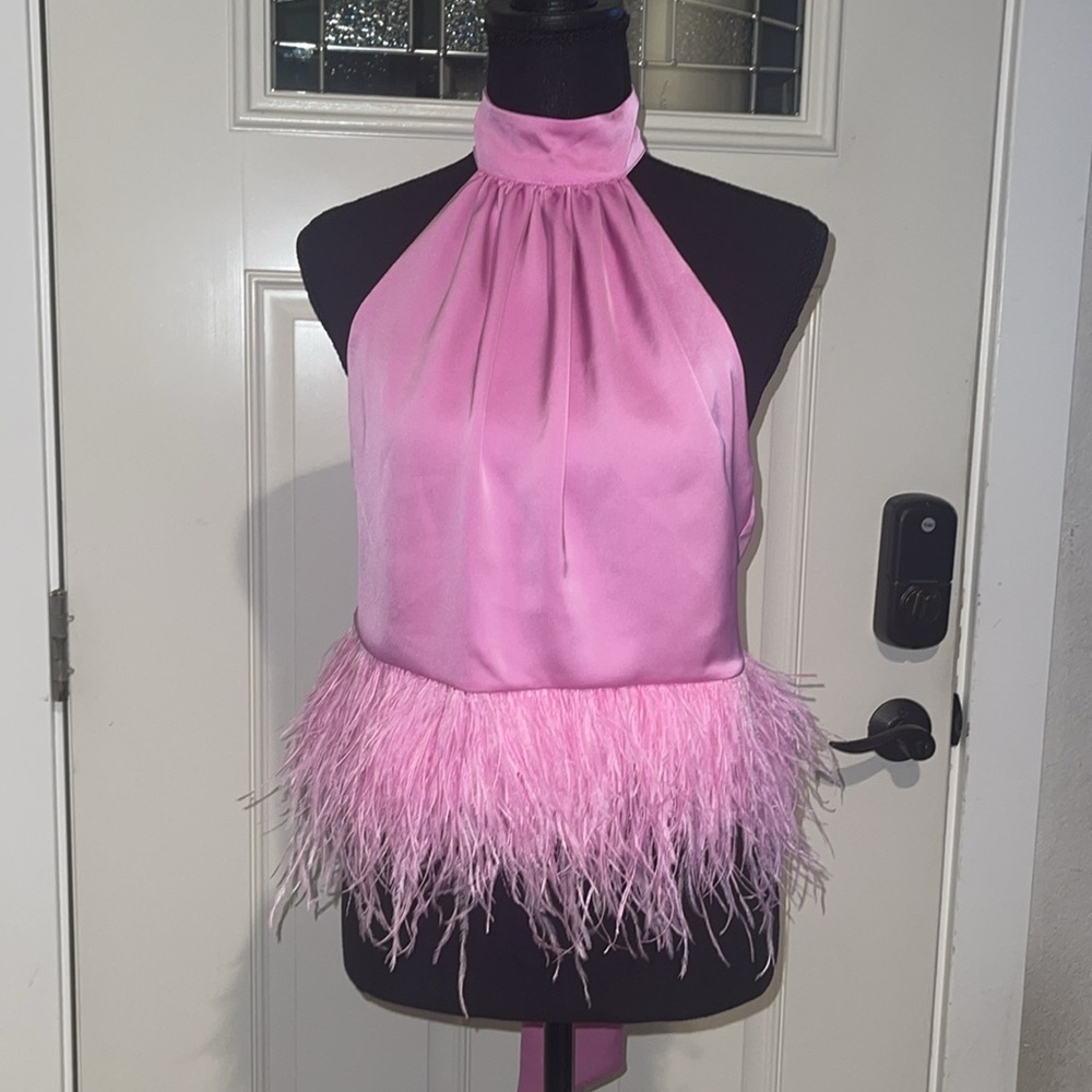 Ramy Brook Pink Embellished Halter Blouse - Picture 12 of 15